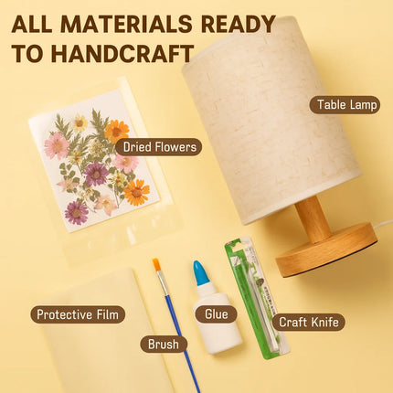 DIY Embossed Table Lamp Kit – Dried Flower Night Light Gift for Mom, Perfect for Mother’s Day