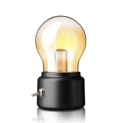 Creative Retro British Light Bulb Lamp – Rechargeable USB Night Light for Bedside or Cabinet