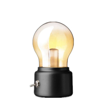 Creative Retro British Light Bulb Lamp – Rechargeable USB Night Light for Bedside or Cabinet