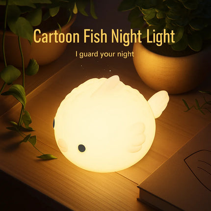 Ocean Whale Patting Silicone Lamp – Baby Feeding Night Light, Eye Protection Bedside Atmosphere Light, USB Rechargeable