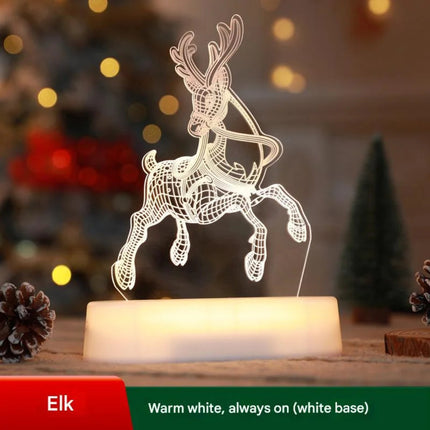 Cozy Christmas Decorative LED Lights 3D  Light String Acrylic Base Neon Atmosphere Night Light Decorative Ornament