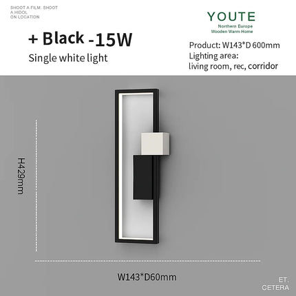 Aluminum rectangular entrance lamp

