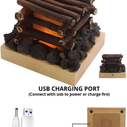 Battery operated campfire lamp

