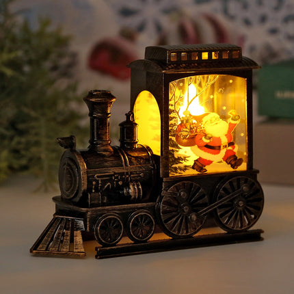 Battery operated train snow globe

