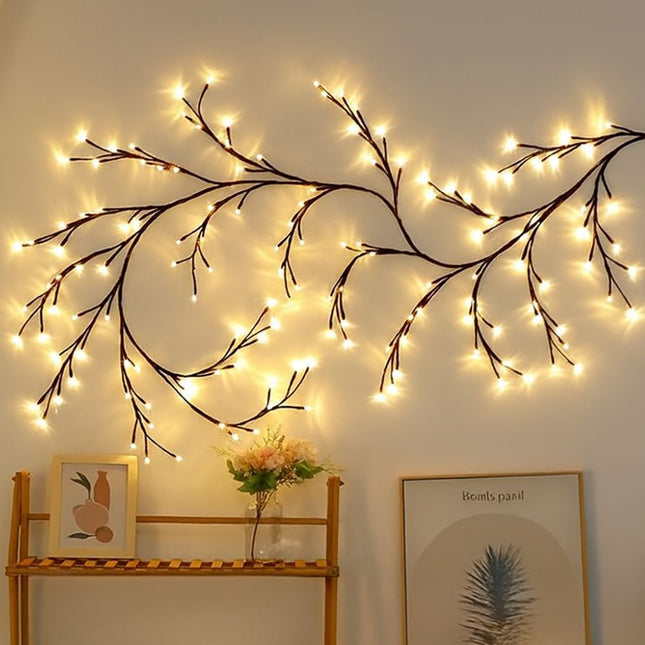 LED Rattan Branch Lamp – Creative INS Decorative Light for Home Ambiance, Bedroom & Living Room Decor, Ideal Gift for Weddings & Festivals