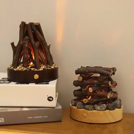 Campfire shaped table lamp

