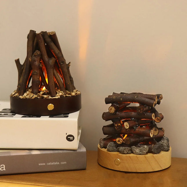 Campfire shaped table lamp

