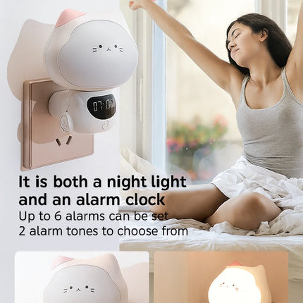 Voice-Controlled Intelligent Night Light – Baby Feeding Bedside Lamp with Soft Eye Protection Light, Remote Control & Clock