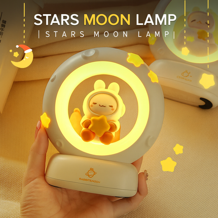 Cute Night Light for Girls – Atmospheric Cat Lamp, “Pick the Stars, Embrace the Moon”, Birthday Gift & Decorative Ornament