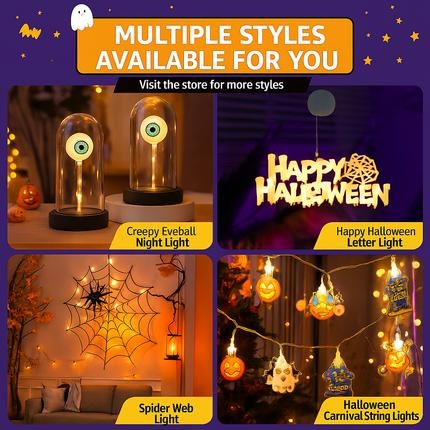 Glowing One-Eyed Night Light – LED Halloween Lantern, Ghost Festival Party Decoration, Atmospheric Ornament