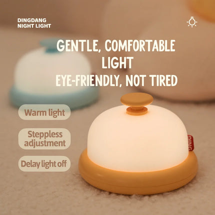 Creative Jingle Bell Night Light – Soft Warm Bedside Lamp for Baby, Feeding, Sleep, and Birthday Gift with Timer