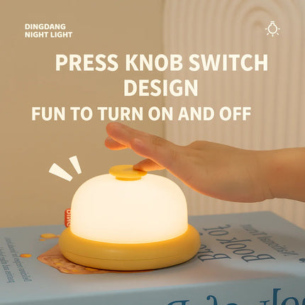 Creative Jingle Bell Night Light – Soft Warm Bedside Lamp for Baby, Feeding, Sleep, and Birthday Gift with Timer