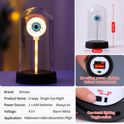 Glowing One-Eyed Night Light – LED Halloween Lantern, Ghost Festival Party Decoration, Atmospheric Ornament