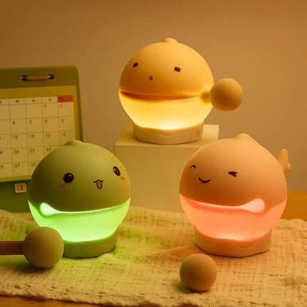 Wooden Fish Night Light – Creative Blessing Whale Lamp, Pat-Controlled Atmosphere Light for Room or Bedroom Decor