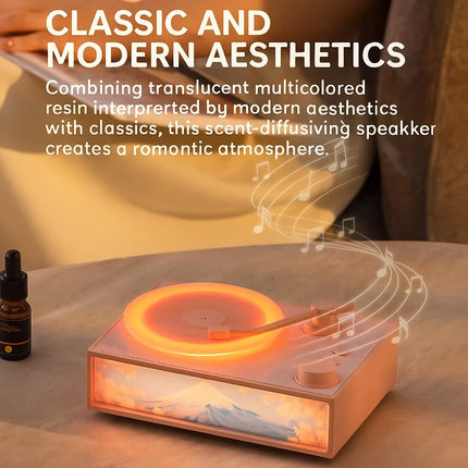 Retro Vinyl Bluetooth Speaker Aromatherapy Night Light Wireless Plug-in Audio with Radio Function