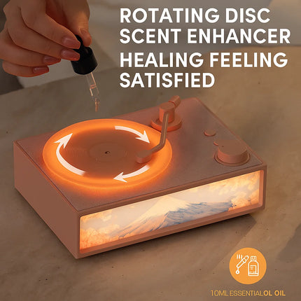 Retro Vinyl Bluetooth Speaker Aromatherapy Night Light Wireless Plug-in Audio with Radio Function