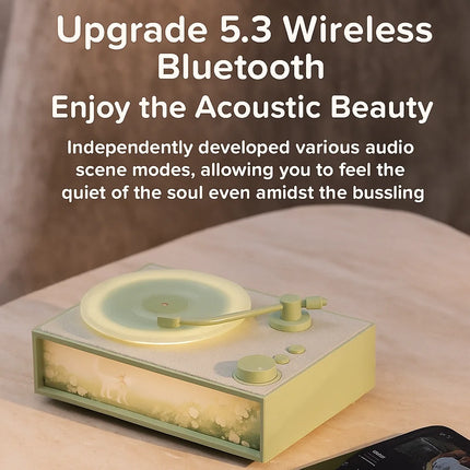 Retro Vinyl Bluetooth Speaker Aromatherapy Night Light Wireless Plug-in Audio with Radio Function