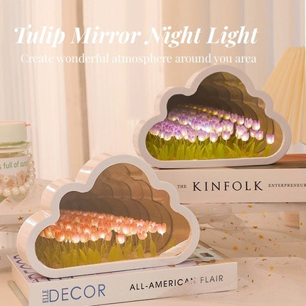 Cloud tulip mirror night light

