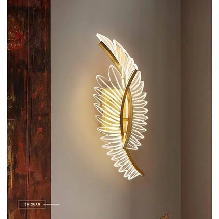 Coconut palm leaf wall light

