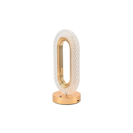 Crystal oval desk lamp with base

