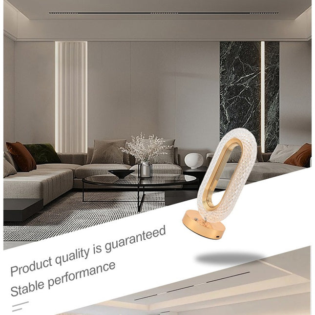 Crystal oval table lamp

