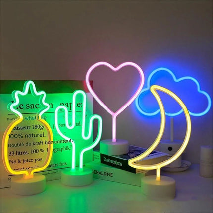 Cross-Border Desktop Neon Light – Decorative Modeling Lamp for Girl’s Room, Festive Atmosphere Night Light Ornament