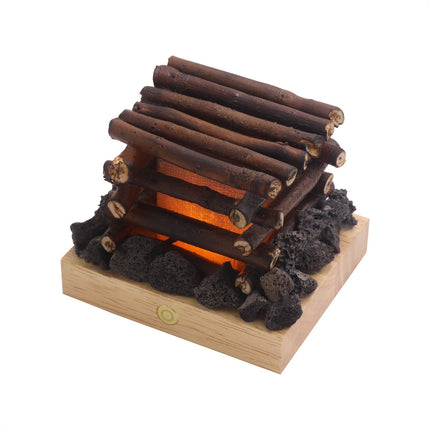 Decorative campfire bedside lamp

