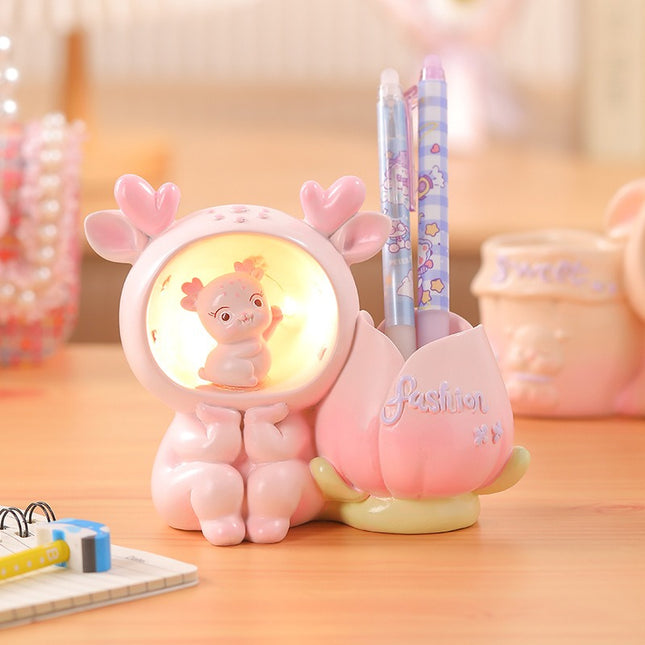 Deer Cartoon LED Pen Holder