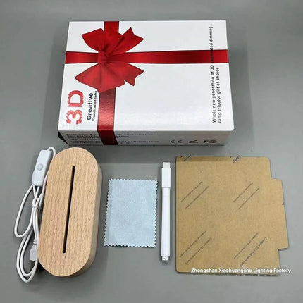 Wooden Base Handwritten Night Light – Luminous Beech Desktop Message Board Lamp for Creative Notes, Graffiti & Gift Writing Desk Lamp