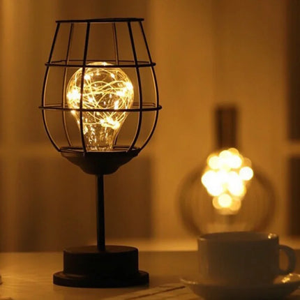 Farmhouse Style Cage Lamp

