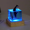 Cube whale ornament (humpback whale - entering the water) D + colorful lamp holder