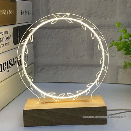 Wooden Base Handwritten Night Light – Luminous Beech Desktop Message Board Lamp for Creative Notes, Graffiti & Gift Writing Desk Lamp