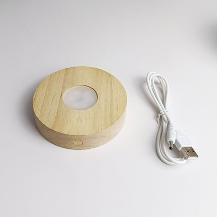 Handcrafted LED wood display base

