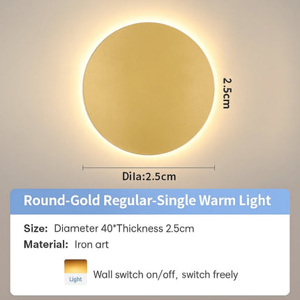 Hardwired round wall light waterproof

