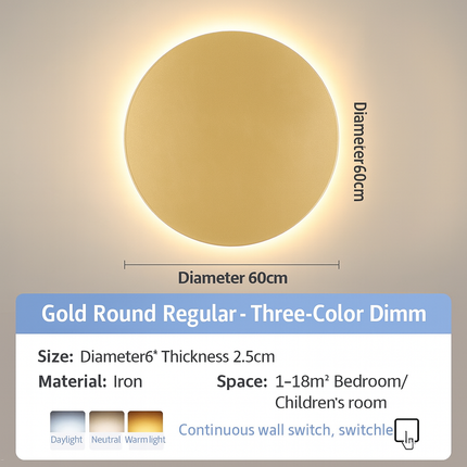 Infrared sensor round wall light

