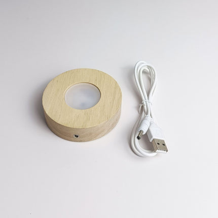 LED wood base for jewelry display

