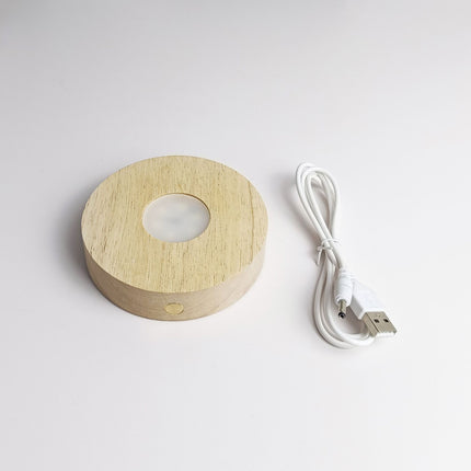 LED wood base for ornaments

