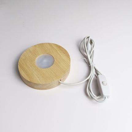 LED wood base for shelf display

