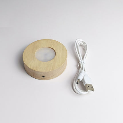 LED wood rotating display base

