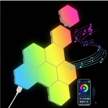 Modular hexagon wall panel light

