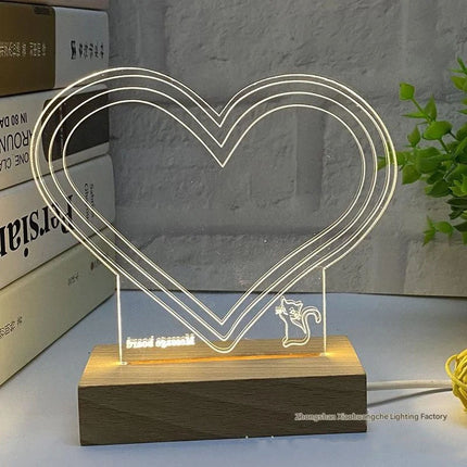 Wooden Base Handwritten Night Light – Luminous Beech Desktop Message Board Lamp for Creative Notes, Graffiti & Gift Writing Desk Lamp