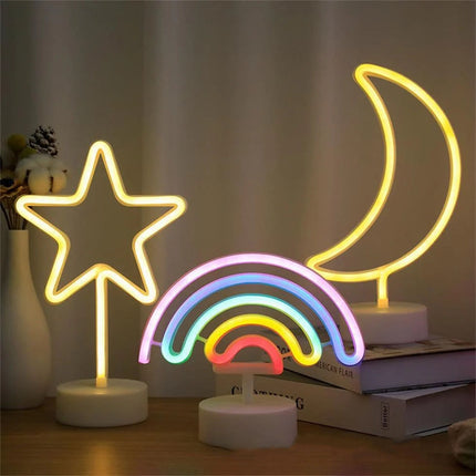 Cross-Border Desktop Neon Light – Decorative Modeling Lamp for Girl’s Room, Festive Atmosphere Night Light Ornament