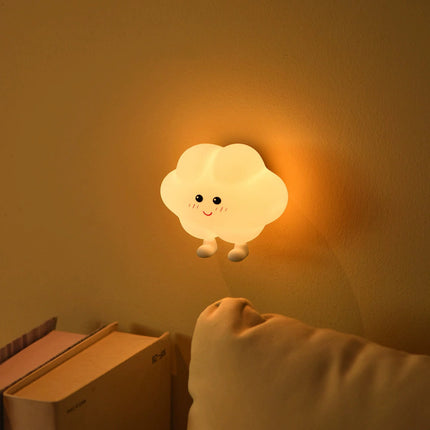 Creative Mini Moon, Star & Cloud Silicone Lamp – Cute Magnetic Bedside Light With USB Charging