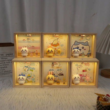 Cartoon Food Play Night Light Wooden Ornament Children's Bedroom Sleeping Lamp Home Decoration