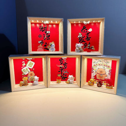 Cartoon Food Play Night Light Wooden Ornament Children's Bedroom Sleeping Lamp Home Decoration