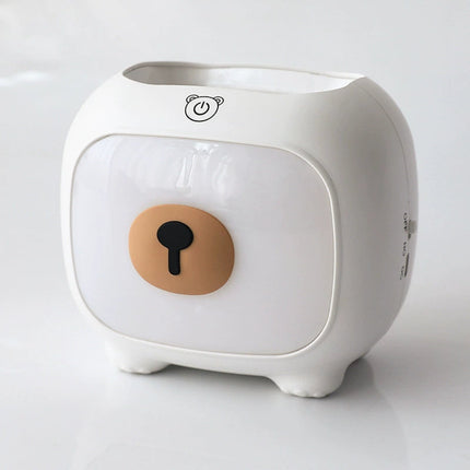 Bear Pen Holder Night Lamp Cute Girly Heart Romantic Bedside Lamp Multifunctional Nordic Style Bedroom Lighting