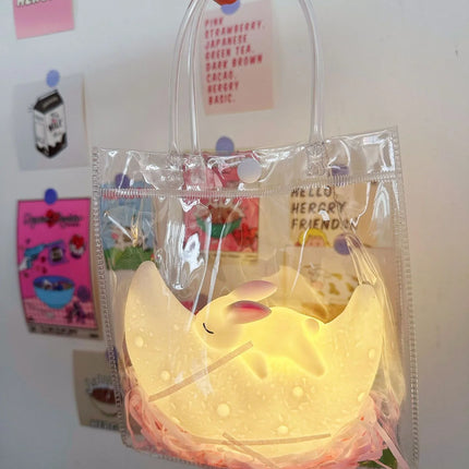 Creative Moon Night Light for Kids – Luminous Cartoon Rabbit Desk Lamp, Birthday Gift & Decorative Ornament