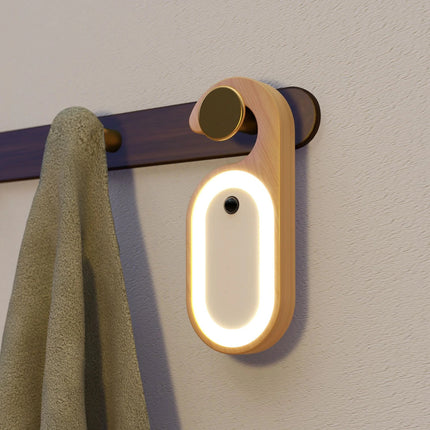 Creative Wooden Motion Sensor Lamp Wireless Smart Portable Night Light with Built-In Battery for Home