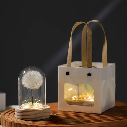 Real Dandelion Glass Dome Ornament – Handmade Desktop Decoration & Romantic Holiday Gift for Girls