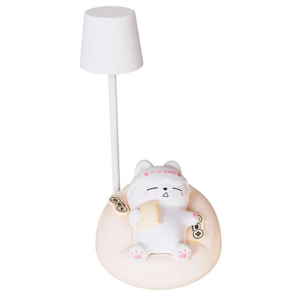 Cute Sleeping Cat Night Light 3-Speed Pat Lamp Bedside Eye Protection Feeding Light for Bedroom